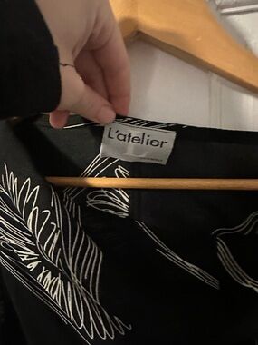 L'atelier Black dress with White Flower Print